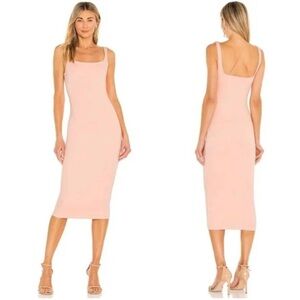 Lovers & Friends Donatella Square Neck Midi Dress In Blush Color Size Small